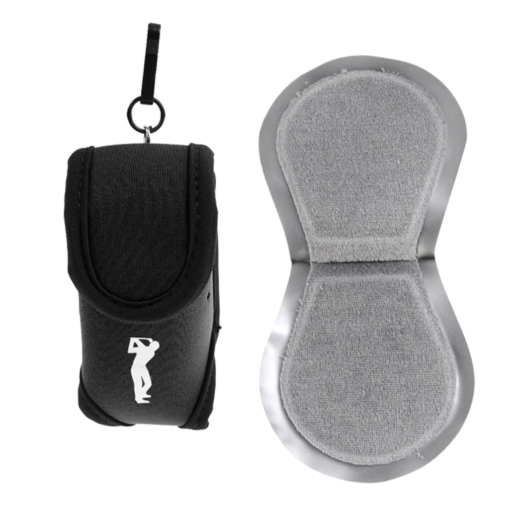 Neoprene Mini Golf Ball Holder Pouch Bag with Belt Clip & Ball Clean Towel Golf Ball Cleaner Washer Golf Club Accessories