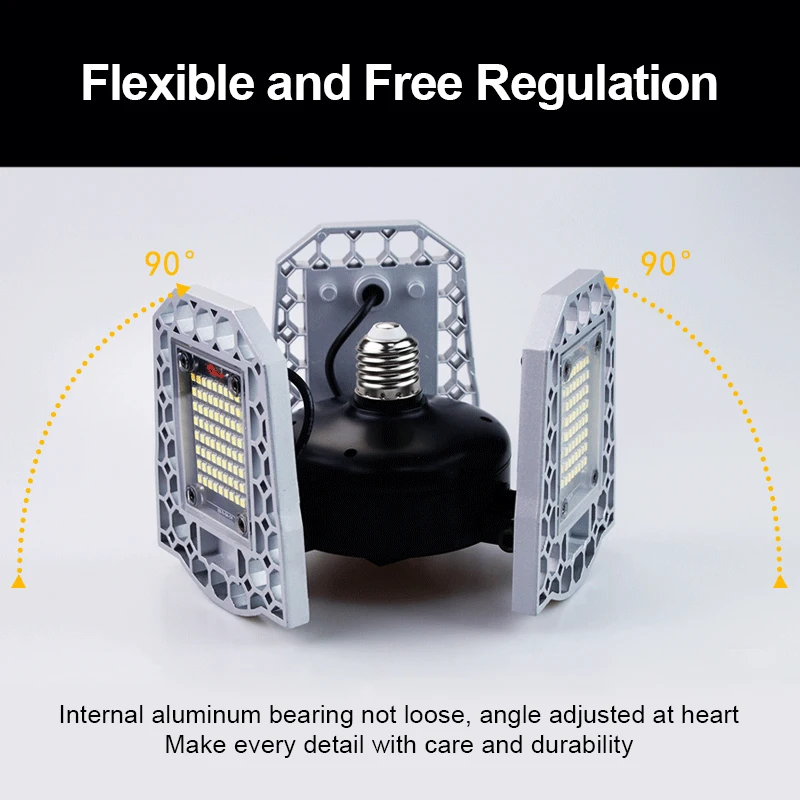 100W 80W 60W E27 LED Lamp 110V 220V LED Bulb Deformable High Power Light For Warehouse Factory Garage Basement Gym