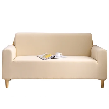 

Beige Color Tight Wrap Sofa Cover Elastic Sofa Cover All-Inclusive Three Seats Sofa Cover Furniture Cover Living Room Protective