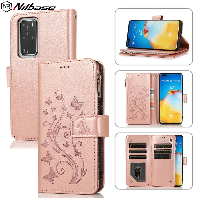 

Leather Wallet P40 Pro Case For Huawei P20 P30 Mate 20 Pro Y6 Y7 2019 P Smart Plus 2020 Honor 8A Flip Stand Holder Phone Coque