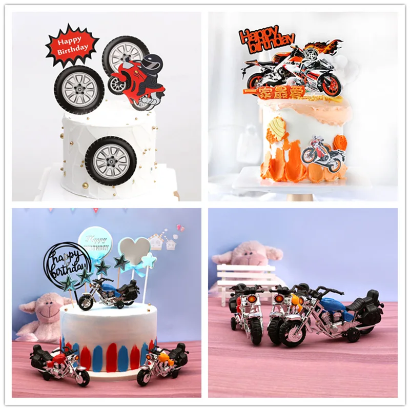 Decoração de bolo de aniversário, venda quente de cartão de decoração de  bolo, deus, papai masculino, marido, motocicleta, cross-country,  confeitaria, sobremesa - AliExpress