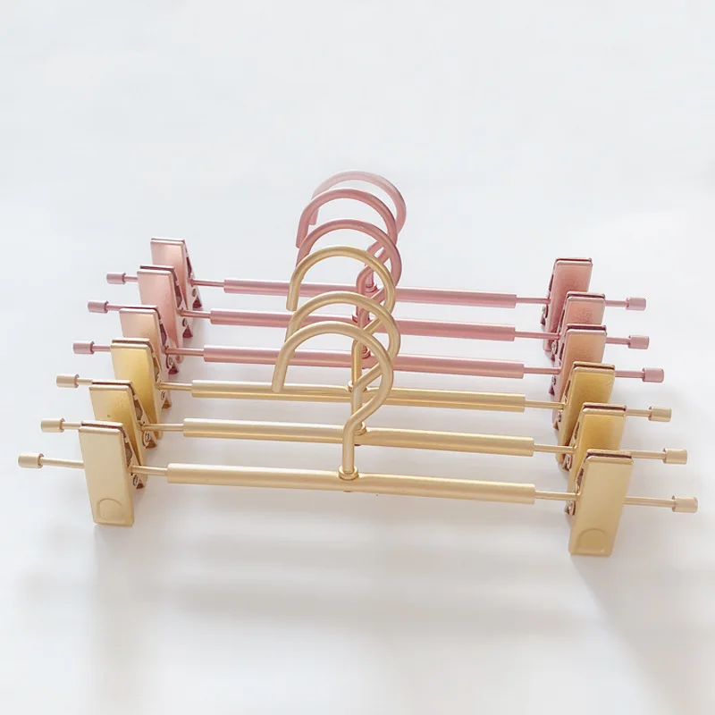 50 pcs 로즈 골드/황금 알루미늄 합금 금속 헤비 듀티 바지 스커트 슬랙 행거, 클립 랙 회전 후크와 바지 옷걸이