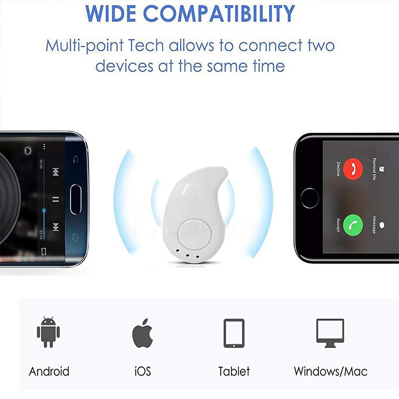 Мини беспроводные Bluetooth наушники, спортивные наушники с микрофоном, гарнитура, наушники для samsung, huawei, Xiaomi, Android, для всех телефонов