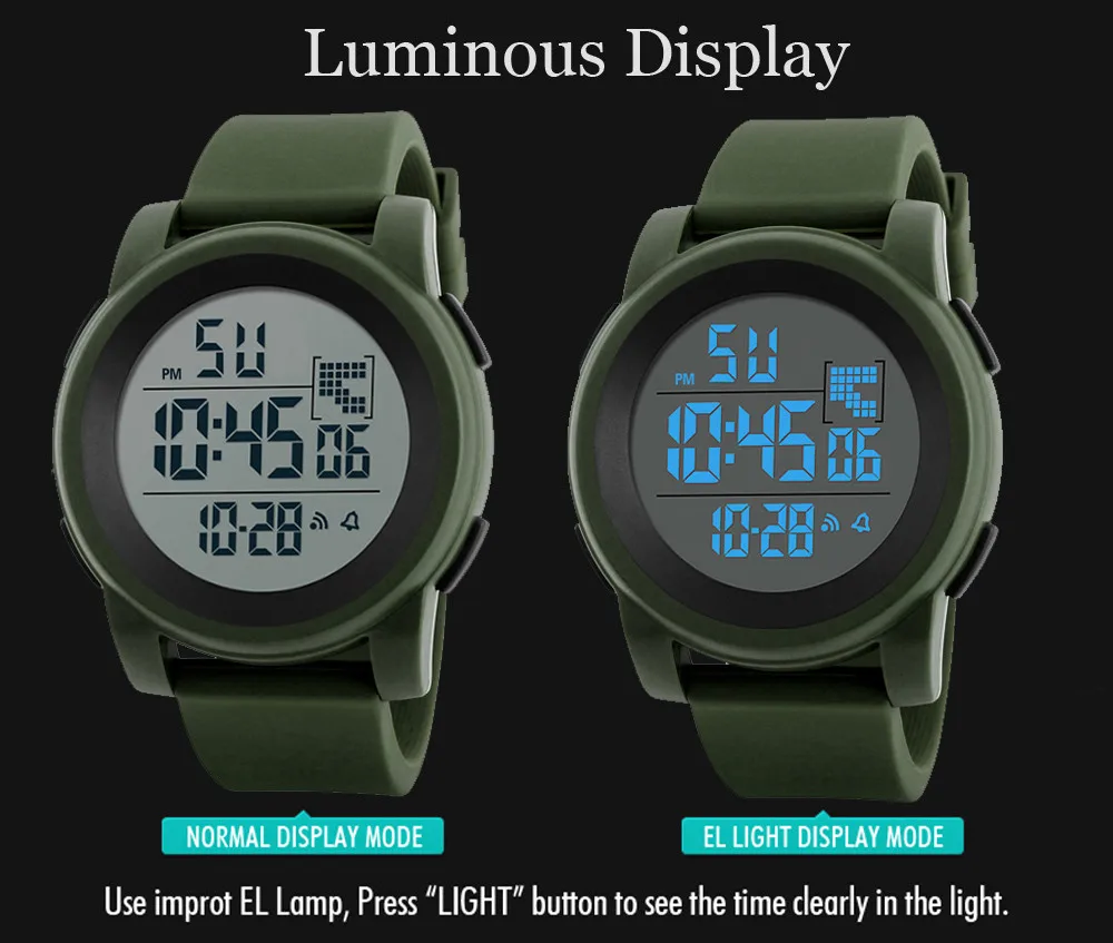 Military Men Watches Analog Digital LED Display Waterproof Silicone Watches Sport Electronic Wrist Clock Reloj Hombre homme