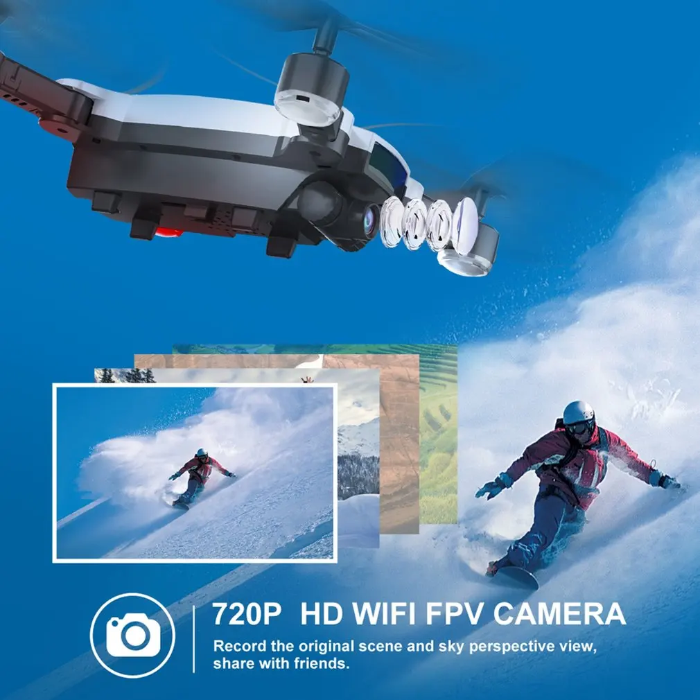 SMRC S6 drone with HD 720P wifi Double camera 2MP Gesture photo Optical flow positioning Smart follow me Helicopter