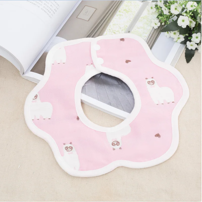 Baby Bibs Cotton Cartoon Animals Cute Double Snap Flower Bandana Bibs Soft Burp Cloth Drooling Saliva Towel Baby Stuff Accessory