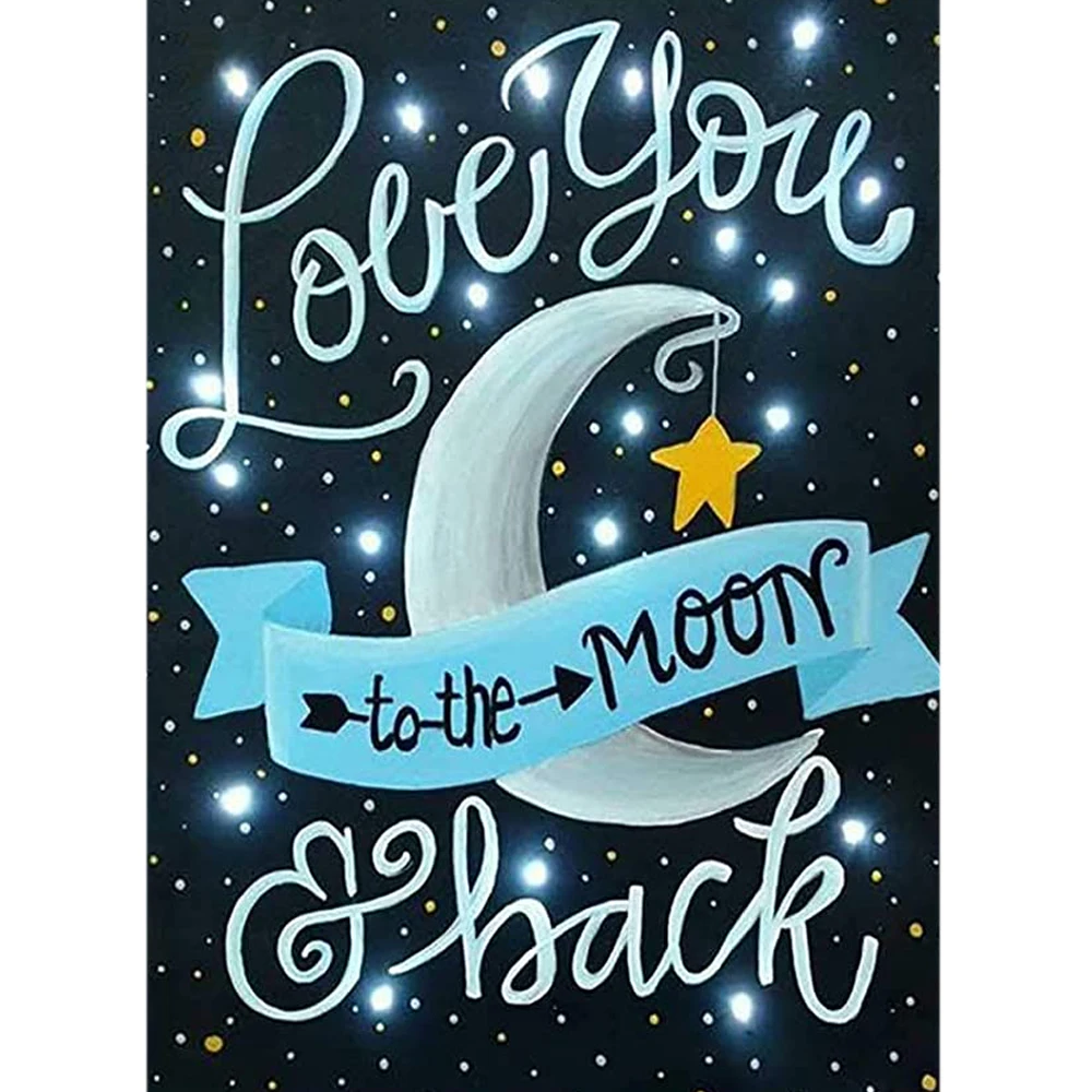 5D алмазов картина Наборы &quotI Love You to The Moon&quot Сделай Сам Полный Круглый дрель
