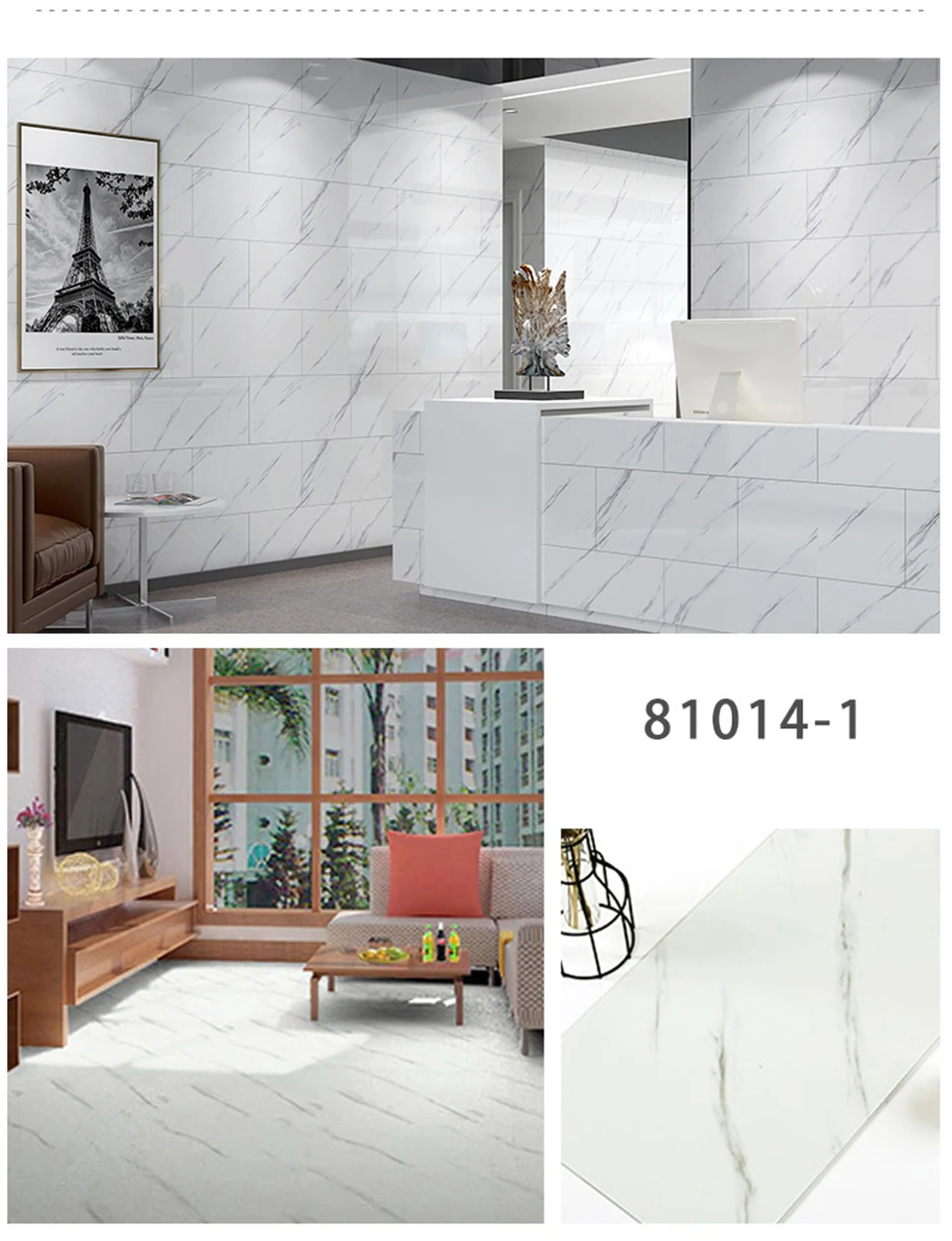 Waterproof Floor Stickers Self Adhesive Marble Wallpapers Bathroom Wall