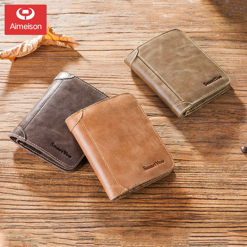 

Tri-fold short section men's soft leather youth tide anti-theft brush anti-NFC large-capacity card bag new wallet ASBD035