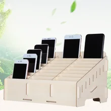 24 решетки дерева хранение мобильных телефонов коробка Творческий офисная Конференция Организации Настольный Управление пульт дистанционного управления держатель пера для хранения