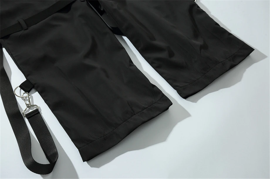 Брюки для танцев уличная Jogger мужские свободные спортивные штаны на молнии с лентой эластичная резинка на талии модные черные походные Мужские штаны HZ156