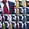 Men Tie Gold Blue Red Teal Paisley Solid Floral Quality Wedding Tie For Men Tie Ring Hanky Cufflink Silk Tie Set DiBanGu Design ► Photo 2/6