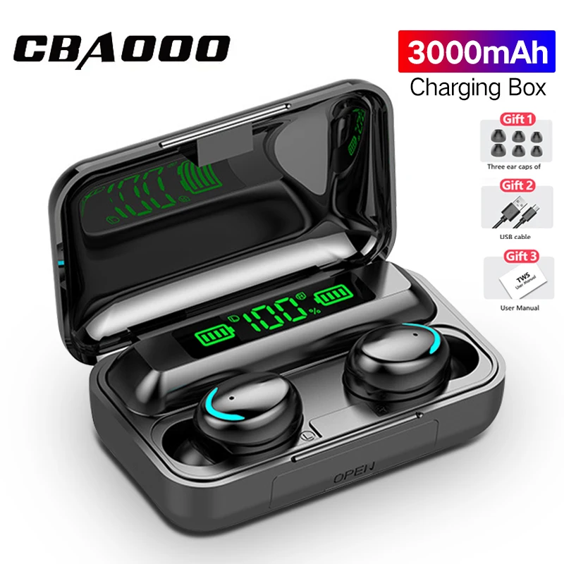 TWS Earphones Wireless Bluetooth Headphone V5.0 3000mAh Charging Box 9D HiFi Stereo Sports Waterproof Earbuds Headsets With Mic | Отзывы и видеообзор