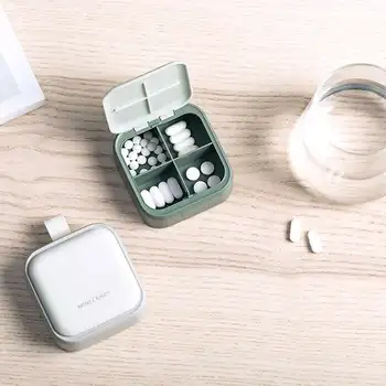 

Portable Pill Case Four grid Compartment Travel Pill Box Organizer Medicine Tablet Dispenser Organizer Pill Box Splitters