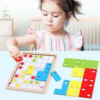 

Wooden Russian Box Baby Early Educational Toys Colorful Game Building Puzzles Desktop Casual Toys Russian Tetris Puzzle Toys