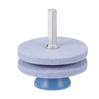 

Double Layer Lawn Mower Blade Sharpener Lawnmower Sharpen for Power Drill Hand Drill(2 Pack)