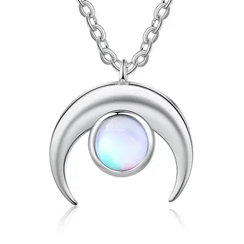 

Moonstone Necklace 925 Sterling Silver Moon Pendant Necklaces for Women Fine Jewelry Female Girl Best Friend Gift Accessories