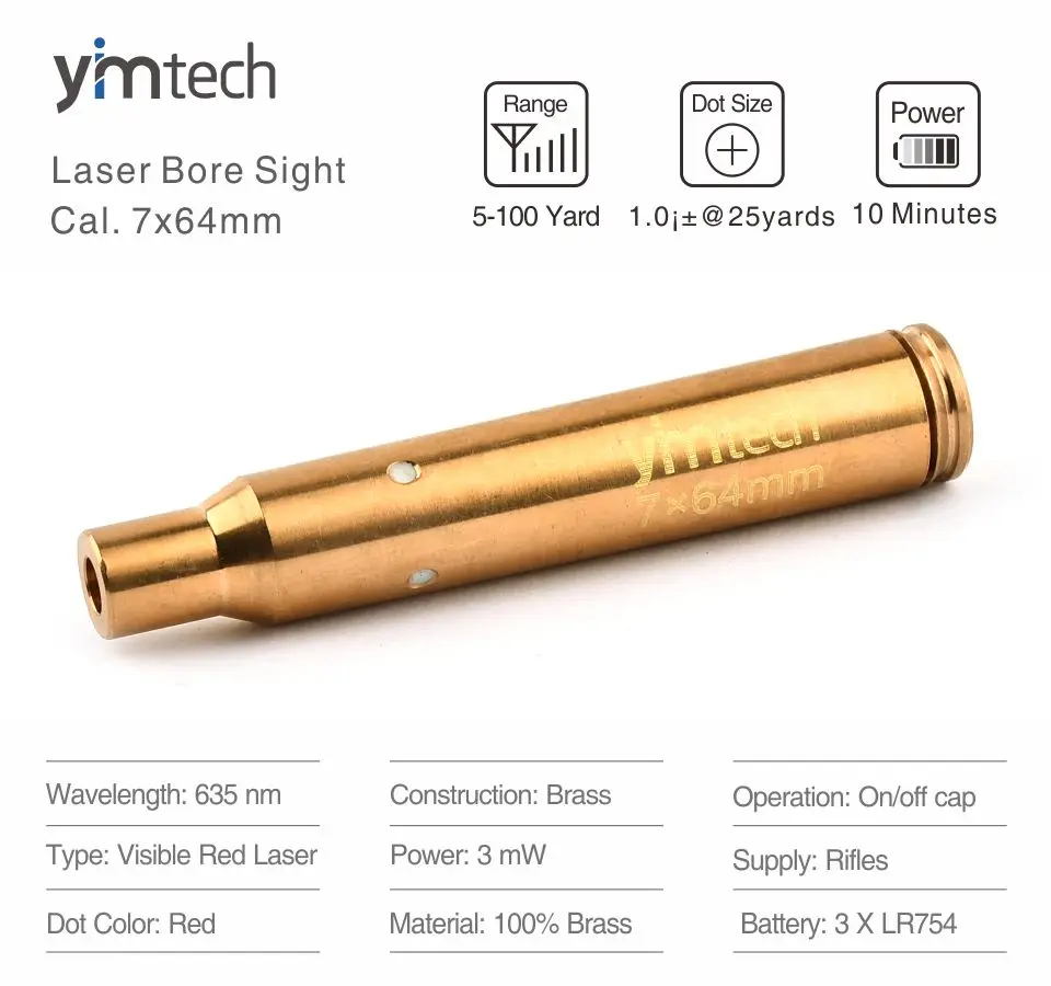 Boresight 7x64 мм Калибр Тактический Red Dot лазерный Диаметр Sighter лазерный прицел лазерный картридж винтовка коллиматор