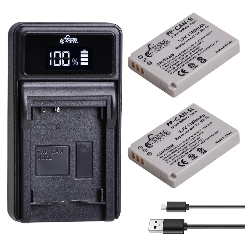 2 Pcs Nb-5l Battery And Led Charger For Canon Powershot S100 S110 Sd790is  Sd850is Sd870is Sd880is Sd890is Sd970is Sd990is - Digital Batteries -  AliExpress