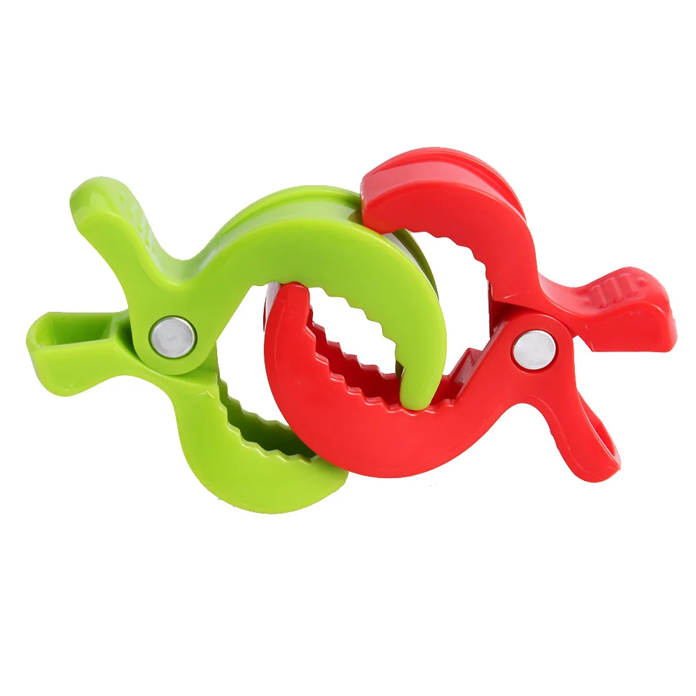 

Plastic Baby Stroller Accessories Hook Cover Blanket Clips Candy 6 Colors Baby Accessories for Stroller Multifunction Clips