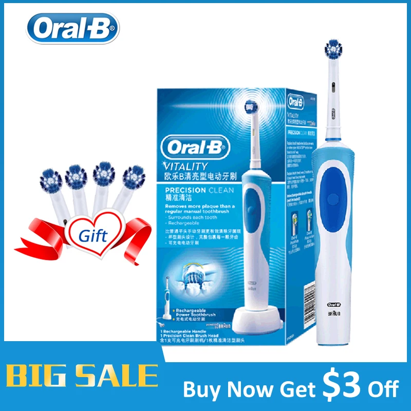 Oral B Electric Toothbrush 2D Clean Rotating Toothbrush Rechargeable Toothbrush Teeth Dual Clean Brush Heads|Electric Toothbrushes| – AliExpress