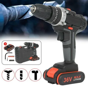 

36V 2Speed Cordless Hammer impact Electric Drill Screwdriver & CASE 1x Battery