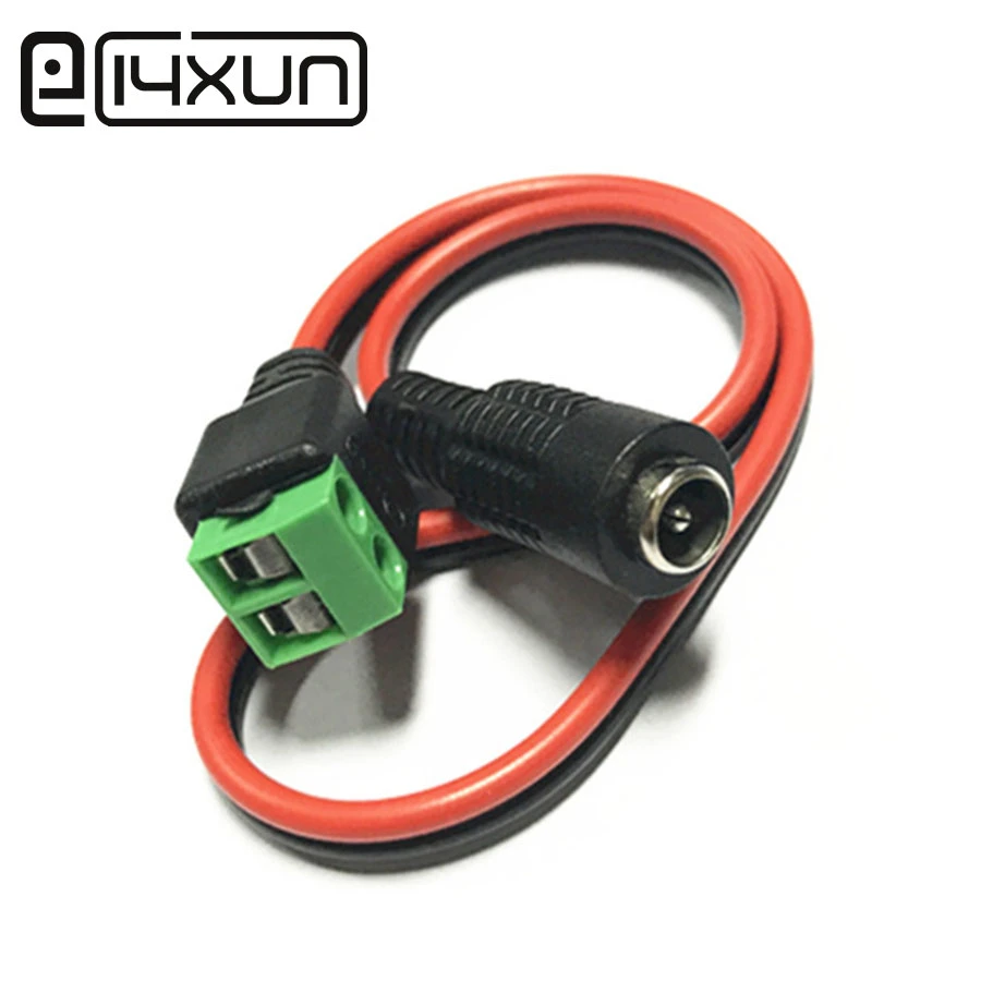 12v Monitoring Power Cable 5 5 2 1mm Dc Female Jack To Free Welding Positive Negative Green Terminal 30cm 24 Extension Line Connectors Aliexpress