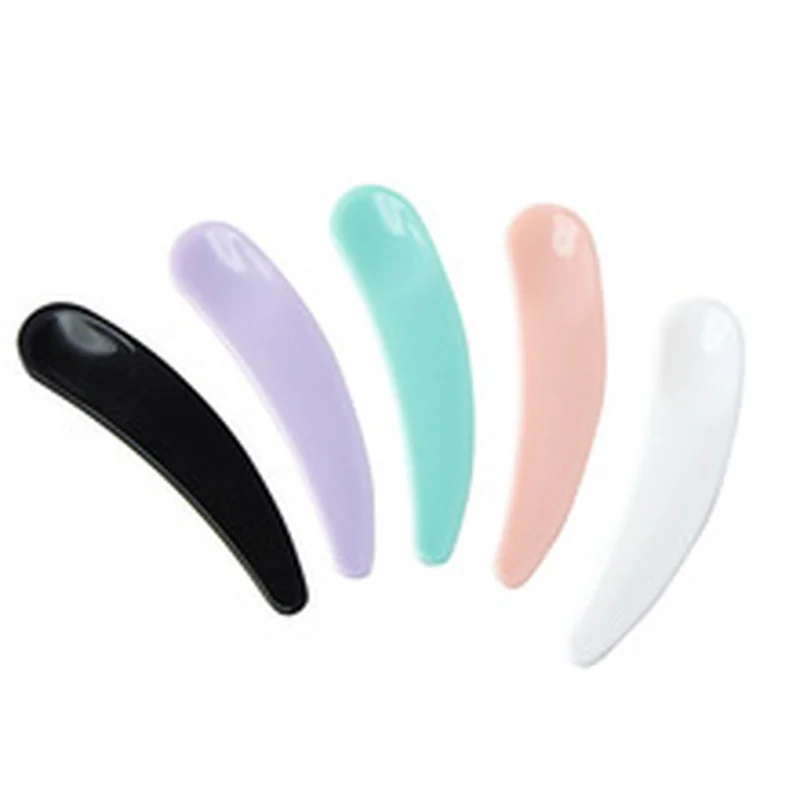 10Pcs Mini Cosmetic Spatula Disposable Curved Scoop Makeup Mask Cream Spoon Eye Cream Stick Make Up Face Beauty Tool Kits Makeup Tool Set Makeup Tool