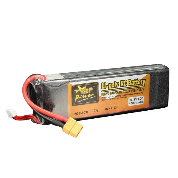 

FFYY-ZOP POWER 14.8V 4000Mah 4S 60C Xt60 Plug Lipo Battery For Rc Helicopter Toy