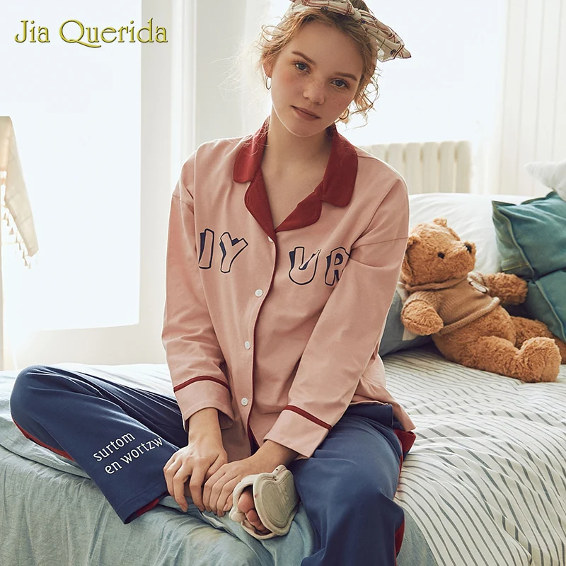 Matching Pijamas Couple Men Sleepwear Chinese Pajamas Turn Down Collar Buttons Letter Printing Long Sleeve Long Pants Couple Set Matching Pijamas Couple Men Sleepwear Chinese Pajamas Turn Down Collar Buttons Letter Printing Long Sleeve Long Pants Couple Set
