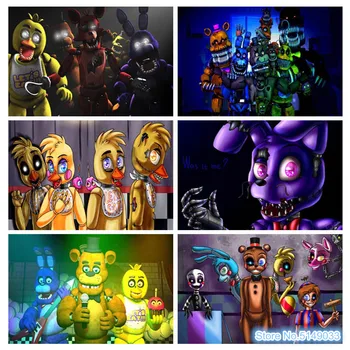 

Five Nights At Freddys Poster,DIY Diamond Embroidery 5D Diamond Painting Cross Stitch Mosaic Picture of Rhinestones Home Decor