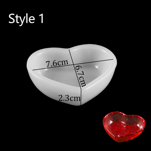 Heart Square Silicone Epoxy Resin Mold Tools Liquid Silicone Transparent Dish For DIY Jewelry Making Finding Supplres