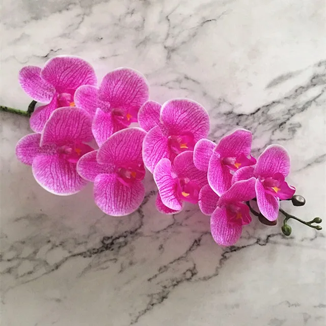 5 flowers 4 leaves 1 компл. Высокого качества орхидеи чувство руки цветок стол Цветочная композиция без вазы - Цвет: 5 flowers 4 leaves