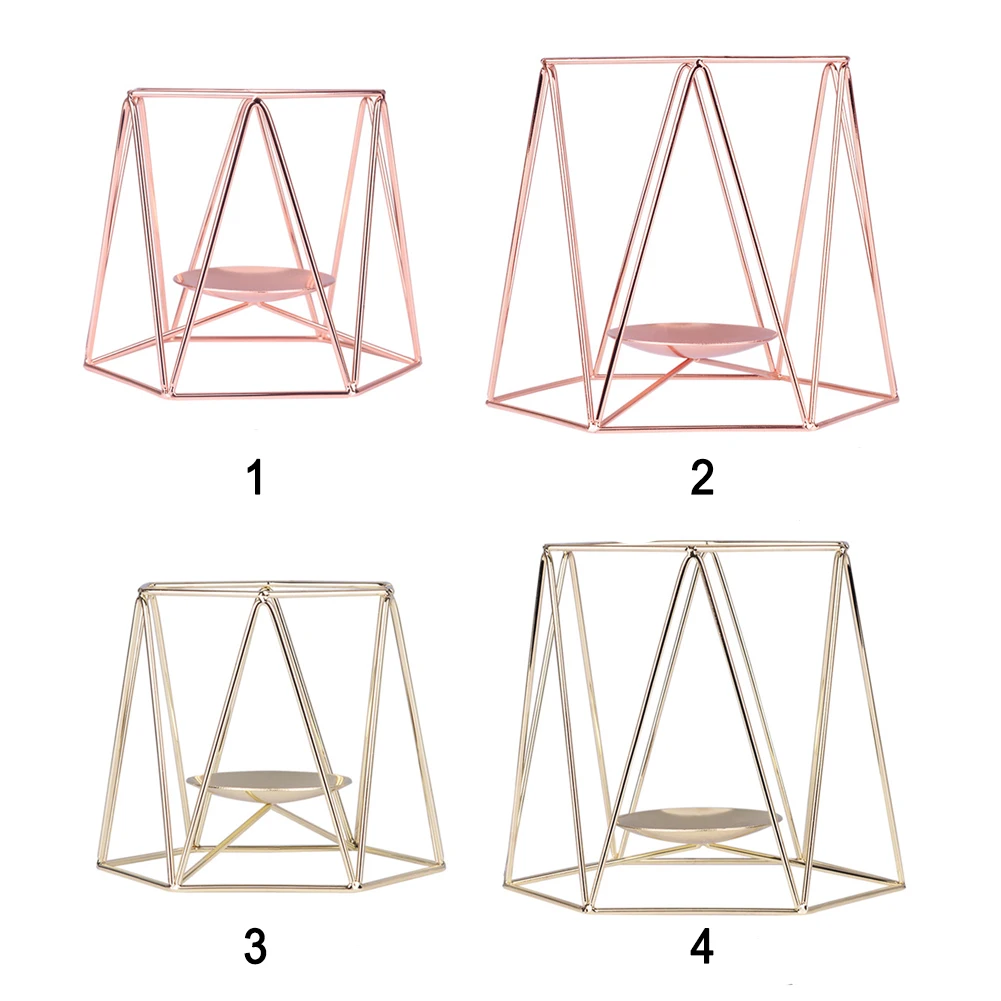Стенд геометрический подсвечник Романтический бар 3D декоративное украшение для дома в скандинавском стиле стол Свадебное Ремесло железное искусство