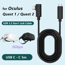 5M Data Line Charging Cable for Oculus Quest 2 Link VR Headset USB 3.1 Type C Data Transfer USB-A Type-C Cable VR Accessory