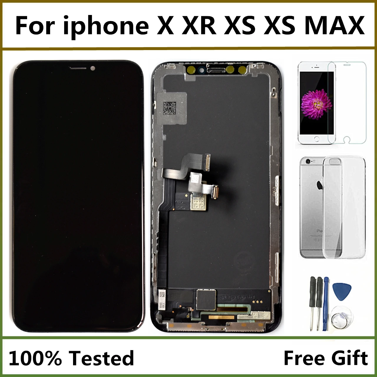 100% Tested TFT ZY OLED GX OLED LCD Display For iphoneX Touch Screen ...