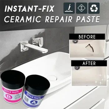 

2pcs/set Ceramic Repair Paste Floor Toilet Bathroom Sink Tile Repair Agent Multipurpose HUG-Deals