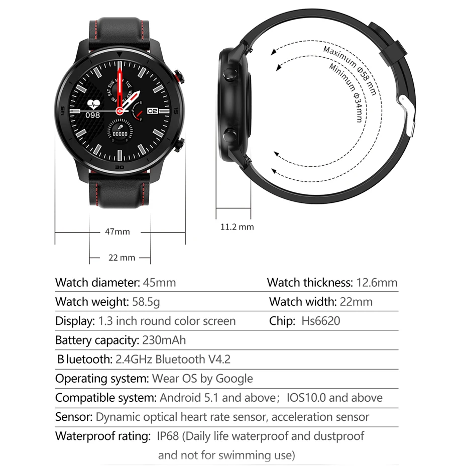 Мужские Смарт-часы DT78, Bluetooth, монитор сердечного ритма, фитнес-трекер, IP68, водонепроницаемый смарт-браслет, для женщин, полный сенсорный, мульти-спортивный