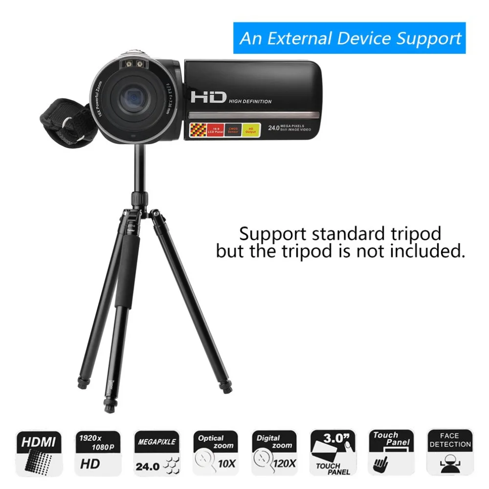 5,0 м HD CMOS сенсор 3,0 дюймов TFT вспышка цифровая камера 24,0 МП FHD ЖК-экран вращения цифровая камера с 16X цифровым зумом