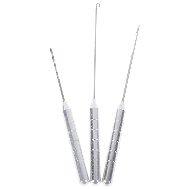 Fishing Tools Stainless Steel 3 in 1 Combo Set Carp Fishing Rigging Bait Needle Fish Drill Tackle Tool