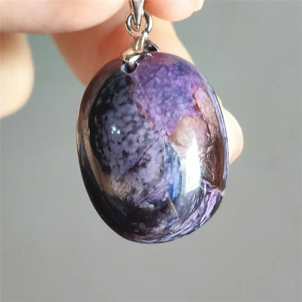 

Genuine Natural Purple Sugilite Pendant Oval Shape Women Men South Africa Gift 23x18x12mm Reiki Fashion Necklace Pendant AAAAA