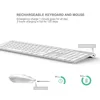 Clavier sans fil russe, design ergonomique, souris rechargeable, 2400DPI, connexion stable sans fil, blanc argenté ► Photo 3/6