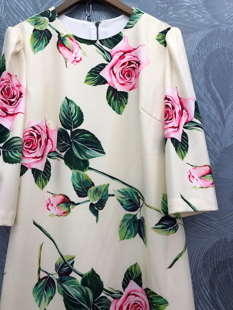 Spring summer runways floral print half sleeve sweet dress Fashion women's elegant dress B229