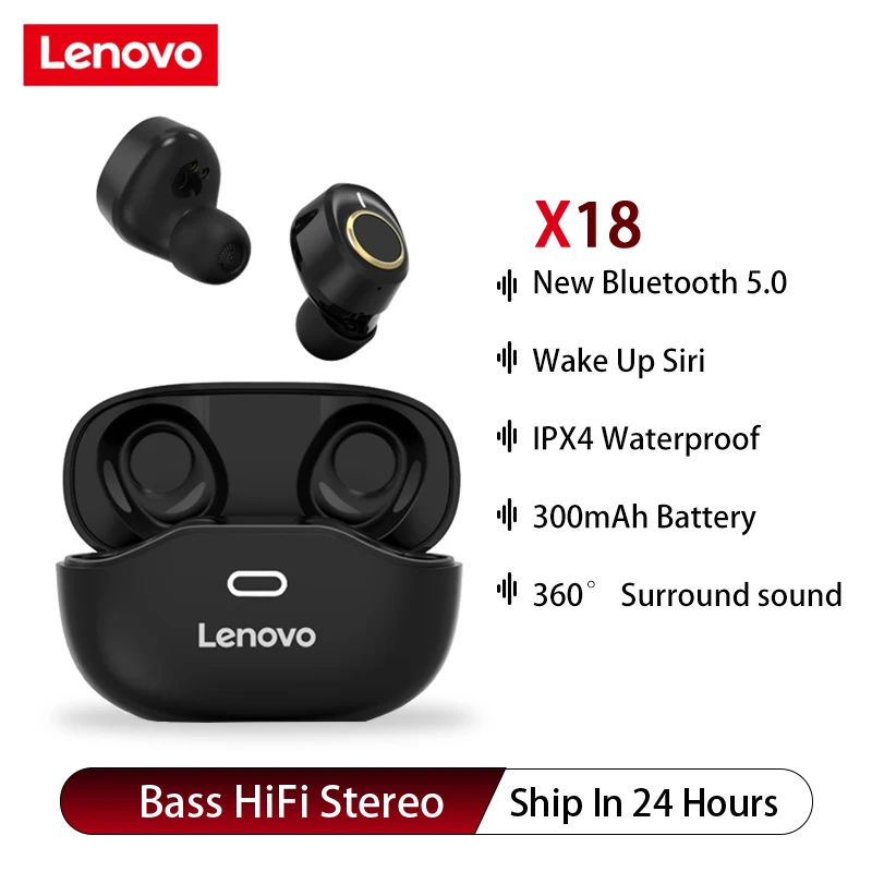 Lenovo X18 TWS наушники Bluetooth 5 0 беспроводная гарнитура спортивные с защитой от пота