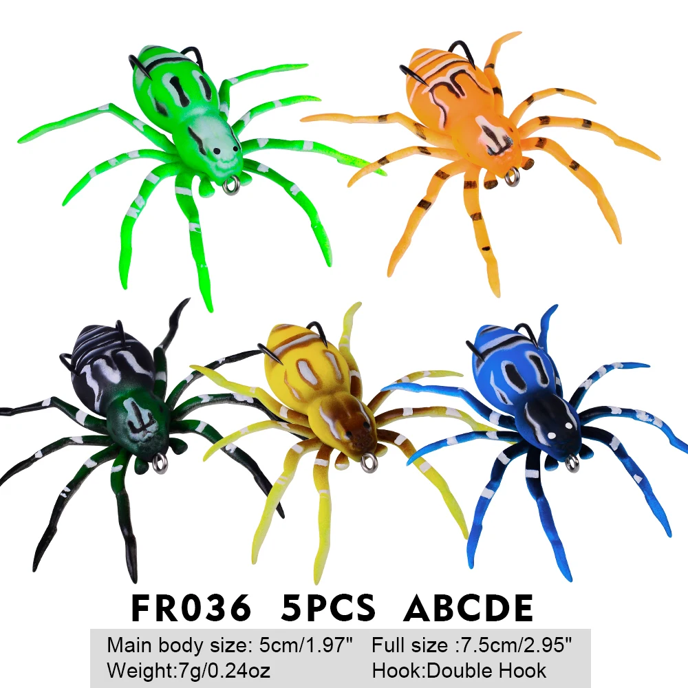 PRO BEROS 1PC Soft Spider Bait 7.5cm-7g Topwater Fishing Lure Floating  Silicone Wobbler Weedless Vivid Swimbait With Double Hook