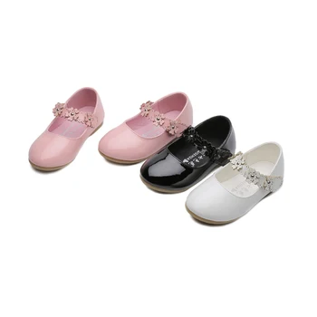 

Girl Leathe Shoes Children's Dancing Shoes Shoes Baby Girl Lovely Princess Shoes Butterfly Decoration Solid Color SO001-007