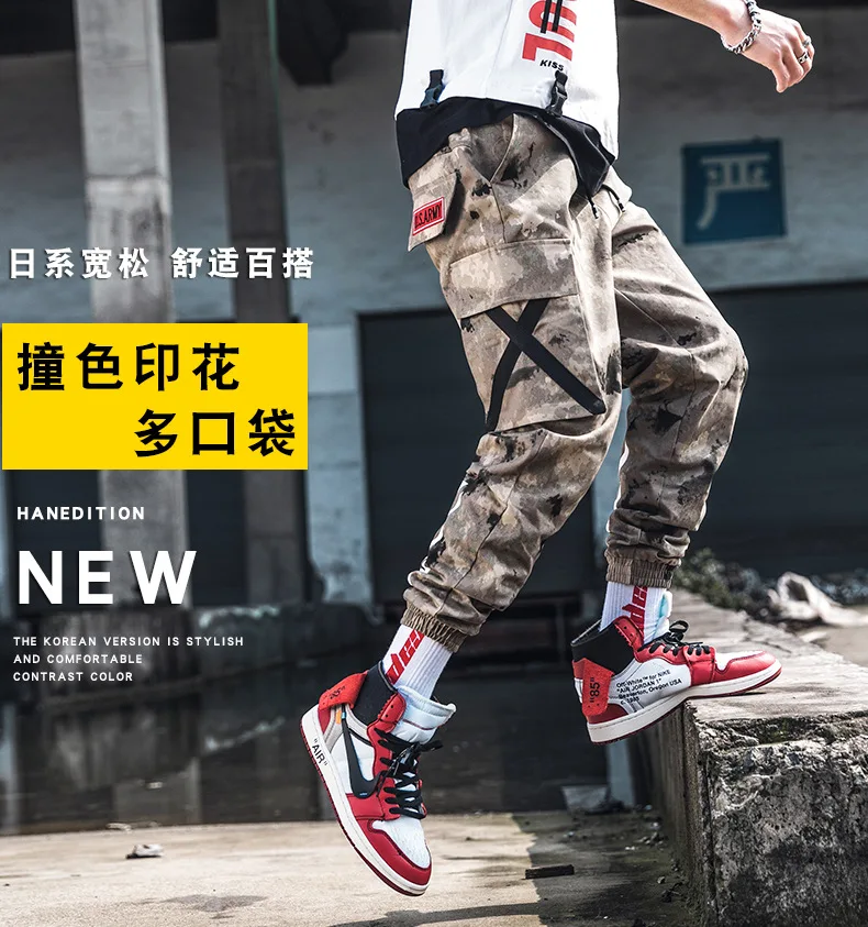 Новые модные брюки-карго мужские уличные Стиль Хлопок Jogger камуфляжные мужские брюки повседневные узкие спортивные штаны мужские