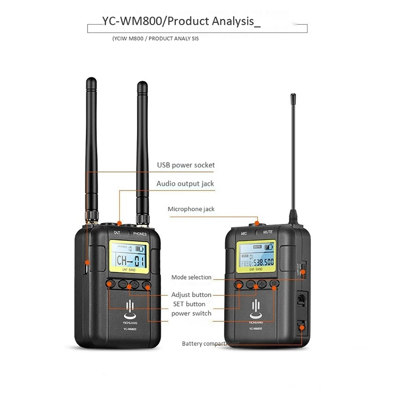 YICHUANG WM800 Wireless Microphone Mobile Phone
