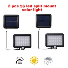 2/4pcs Outdoor 100/56/30 LED Solar Wall Lamp Fe Battyery Waterproof Cold/Warm White Remote Control ABS Garden Path Light split m