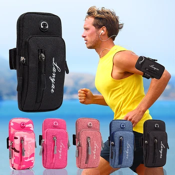 

Running Bags Men Women Arm Bags For Phone Money Keys Outdoor Sports Arm Package Bag With Headset